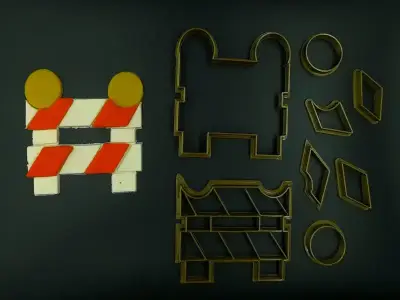 Κουπάτ Set Ταμπέλα Προσοχή Έργα