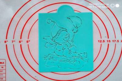 Stencil Χιονάνθρωπος με Έλκηθρο