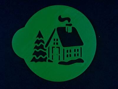 Stencil Χριστουγεννιάτικο Σπιτάκι